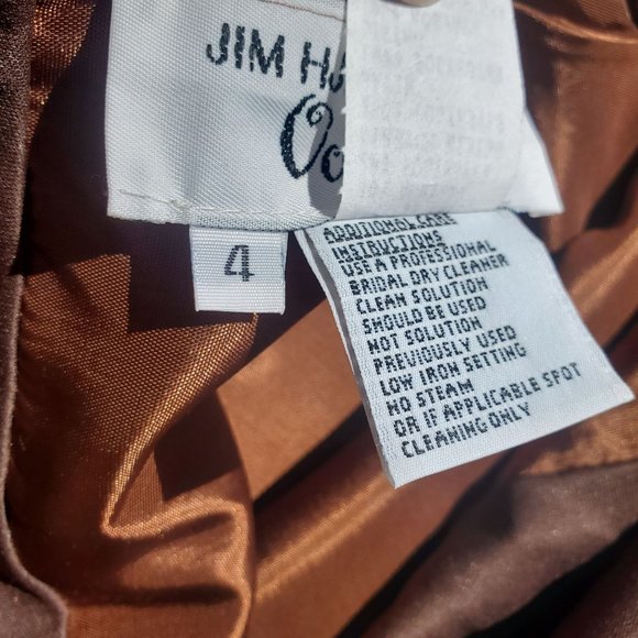 Vintage Jim Hjelm Occasions Tan/Brown Evening Gown with Cardigan Size 4 - Picture 16 of 16